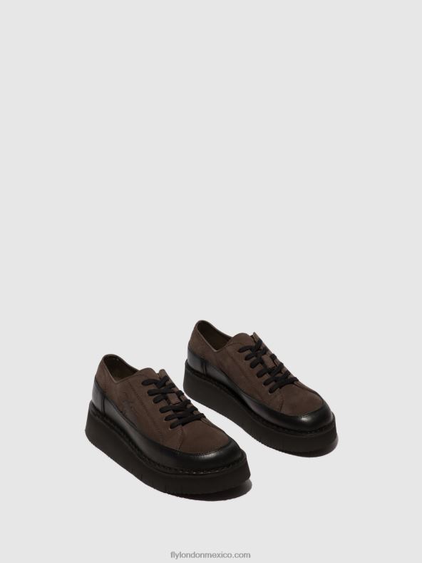 Gris oscuro 2LT8B724 deportivas con cordones cuda099 Fly London mujer