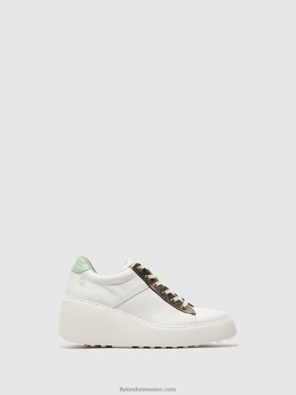 blanco/bronce grafito/menta 2LT8B722 zapatillas con cordones delf580 Fly London mujer