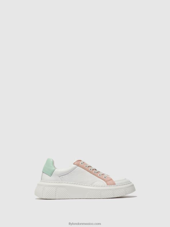 blanco/desnudo/mint 2LT8B758 zapatillas con cordones emmy510 Fly London mujer