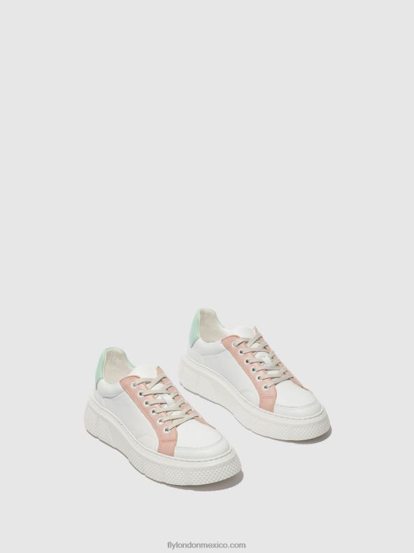 blanco/desnudo/mint 2LT8B758 zapatillas con cordones emmy510 Fly London mujer
