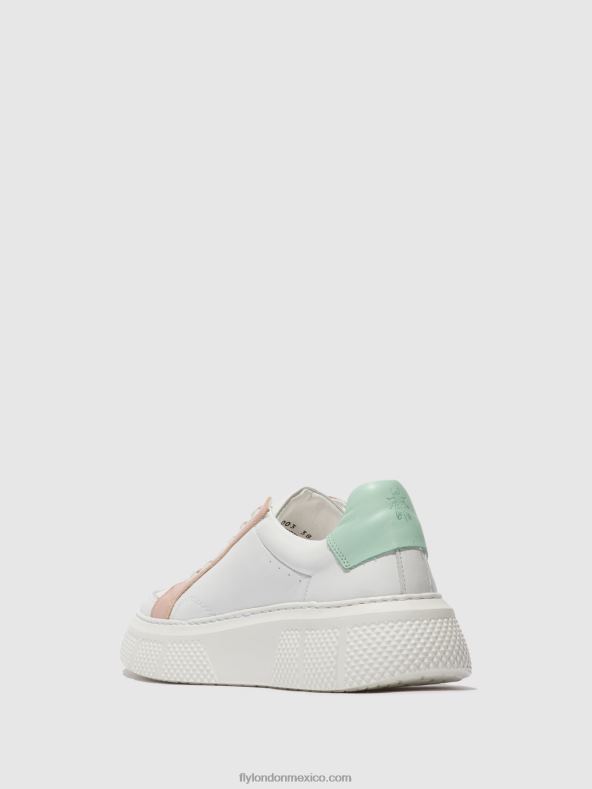 blanco/desnudo/mint 2LT8B758 zapatillas con cordones emmy510 Fly London mujer