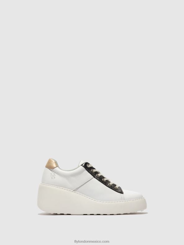 blanco/grafito/mint 2LT8B718 zapatillas con cordones delf580 Fly London mujer