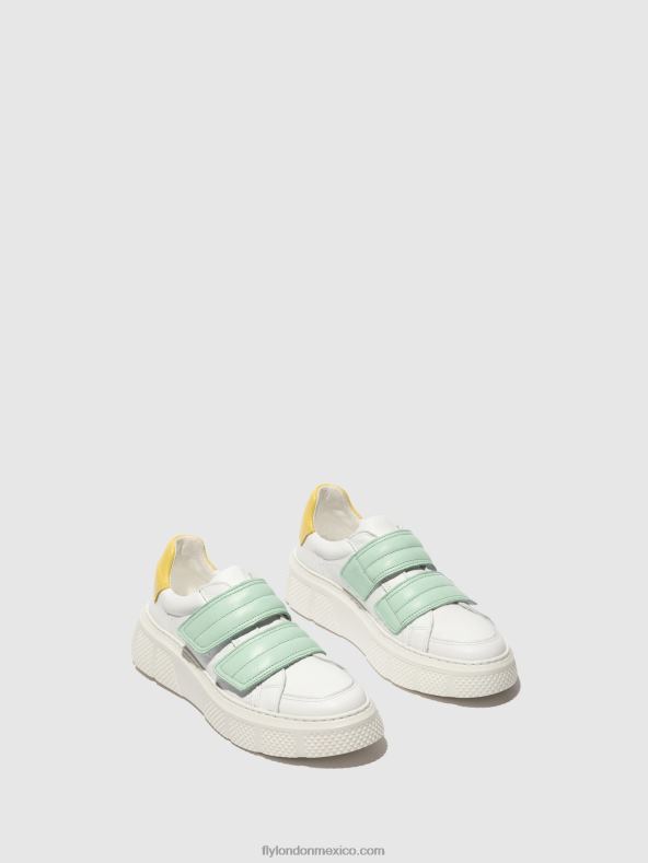 blanco/menta/amarillo 2LT8B755 zapatillas velcro edda513 Fly London mujer
