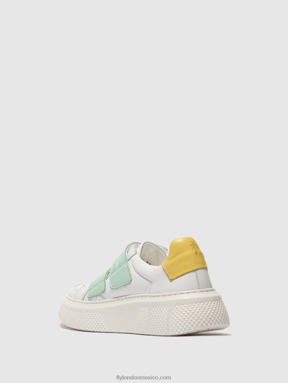 blanco/menta/amarillo 2LT8B755 zapatillas velcro edda513 Fly London mujer
