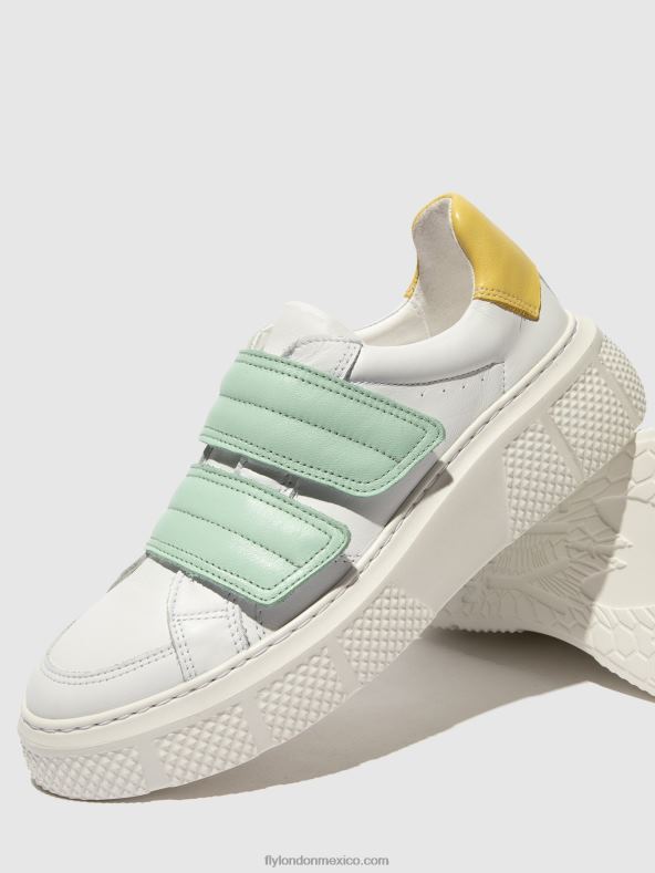 blanco/menta/amarillo 2LT8B755 zapatillas velcro edda513 Fly London mujer