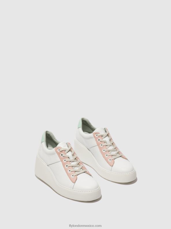 blanco/nude/menta 2LT8B713 zapatillas con cordones delf580 Fly London mujer