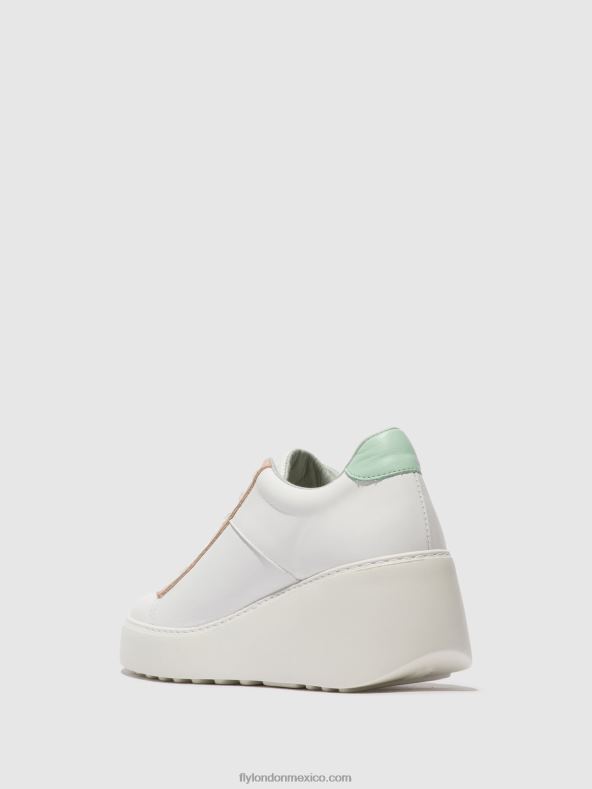 blanco/nude/menta 2LT8B713 zapatillas con cordones delf580 Fly London mujer
