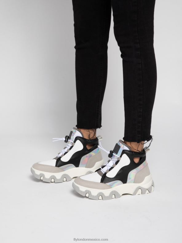 blanco roto 2LT8B775 zapatillas altas feny633 Fly London mujer