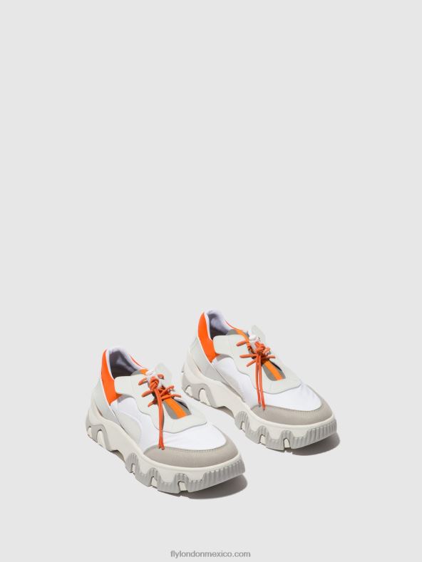 blanco roto/coral 2LT8B748 deportivas elásticas fian634 Fly London mujer