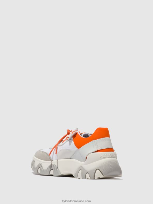 blanco roto/coral 2LT8B748 deportivas elásticas fian634 Fly London mujer