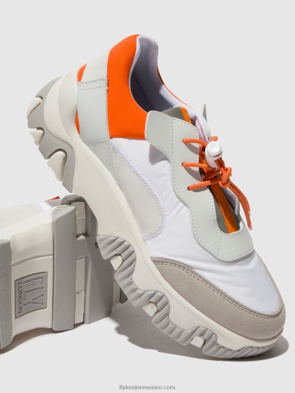 blanco roto/coral 2LT8B748 deportivas elásticas fian634 Fly London mujer
