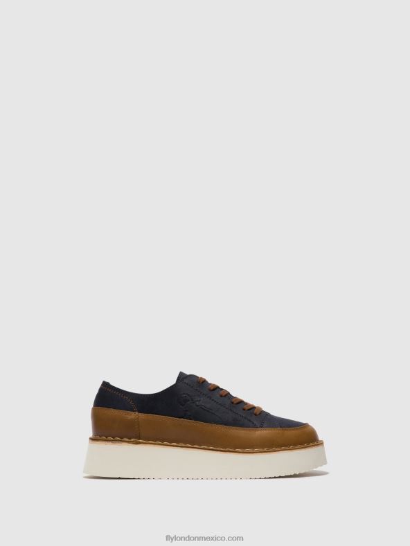 camello/azul marino 2LT8B725 deportivas con cordones cuda099 Fly London mujer