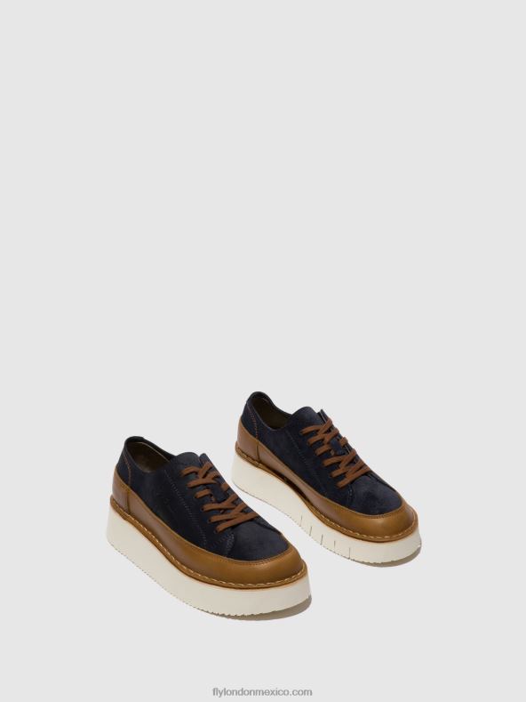camello/azul marino 2LT8B725 deportivas con cordones cuda099 Fly London mujer