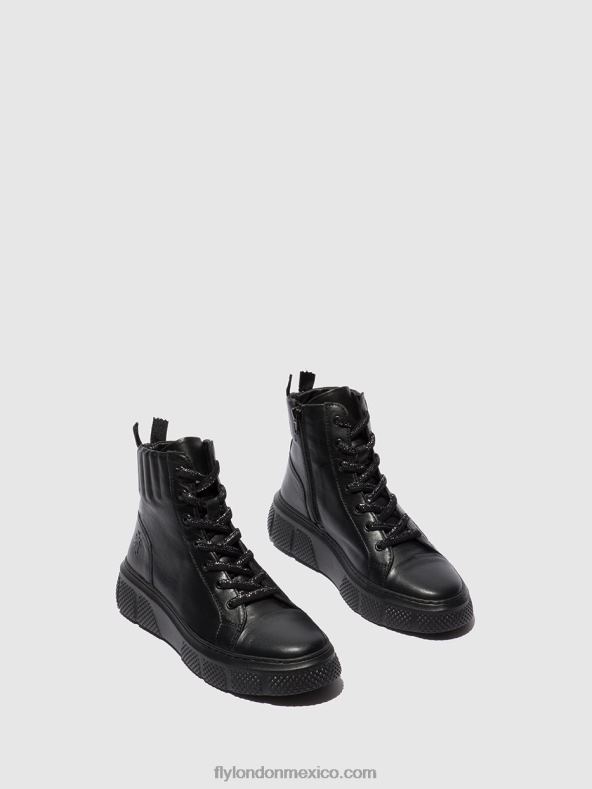 dublín negro 2LT8B762 zapatillas con cordones erby484 Fly London mujer