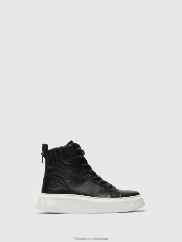 dublín negro (suela blanca) 2LT8B764 zapatillas con cordones erby484 Fly London mujer