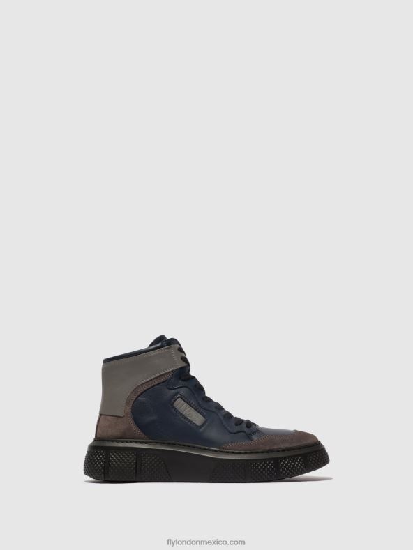 gris/azul marino/gris 2LT8B733 zapatillas con cordones eppe531 Fly London mujer