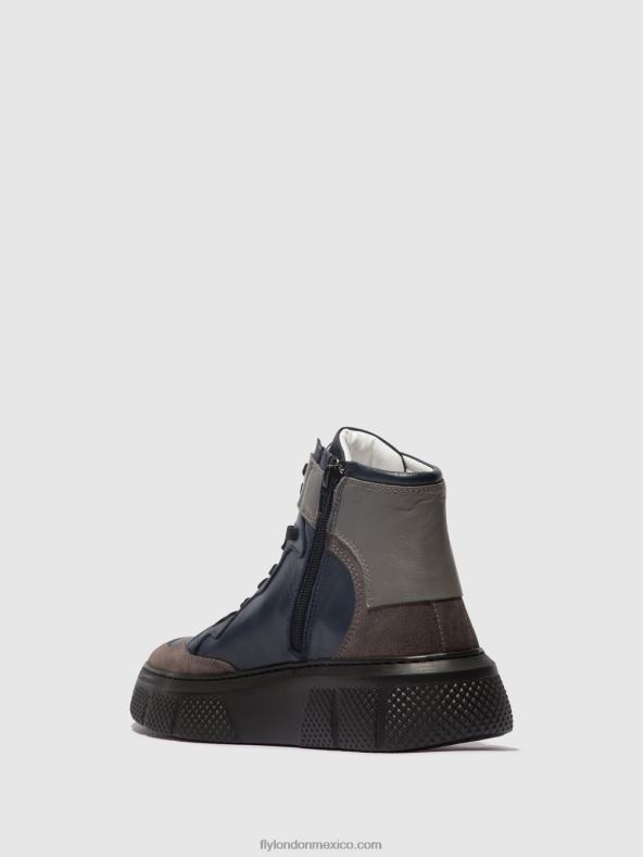gris/azul marino/gris 2LT8B733 zapatillas con cordones eppe531 Fly London mujer