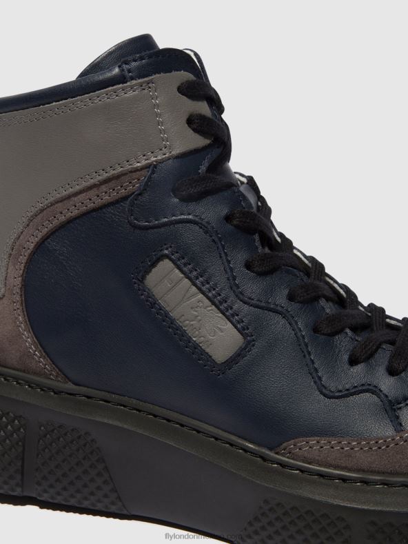 gris/azul marino/gris 2LT8B733 zapatillas con cordones eppe531 Fly London mujer
