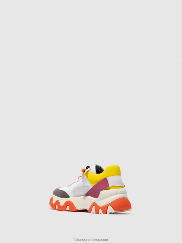 multi blanco roto/amarillo/fuchia 2LT8B773 deportivas elásticas fian634 Fly London mujer