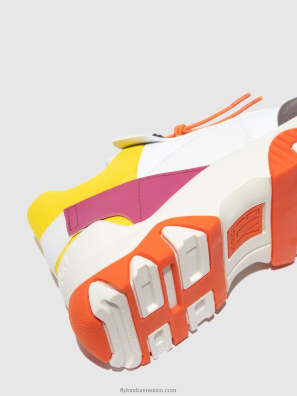 multi blanco roto/amarillo/fuchia 2LT8B773 deportivas elásticas fian634 Fly London mujer