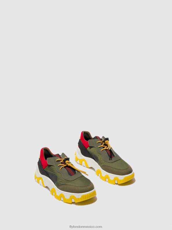 multicolor caqui/rojo/amarillo 2LT8B763 deportivas elásticas fian634 Fly London mujer