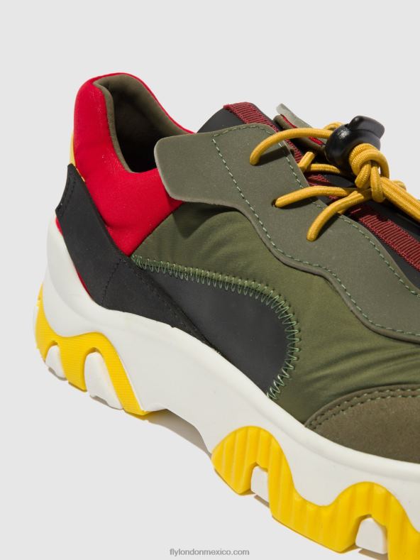 multicolor caqui/rojo/amarillo 2LT8B763 deportivas elásticas fian634 Fly London mujer