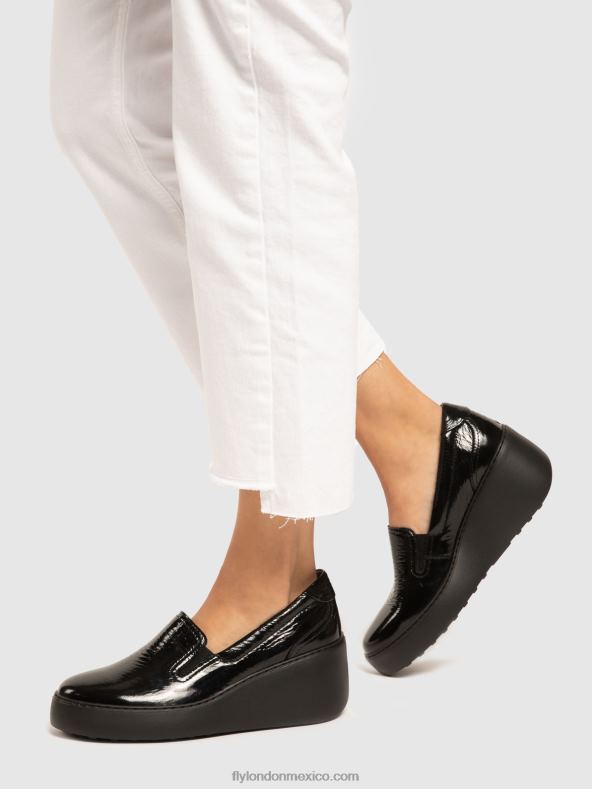 negro 2LT8B746 zapatillas sin cordones deca459 Fly London mujer