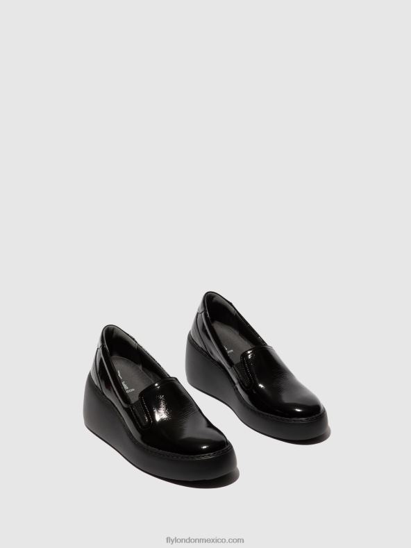 negro 2LT8B746 zapatillas sin cordones deca459 Fly London mujer