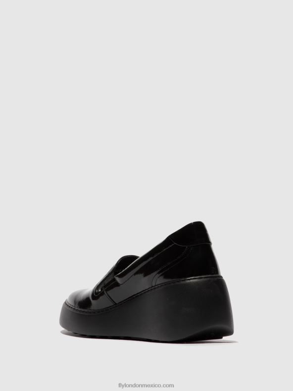 negro 2LT8B746 zapatillas sin cordones deca459 Fly London mujer