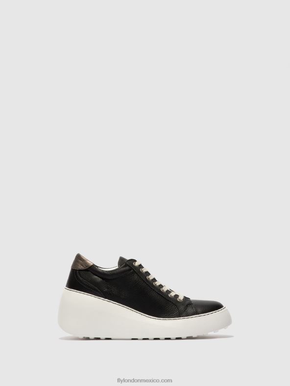 negro 2LT8B770 zapatillas con cordones dile450 brito Fly London mujer