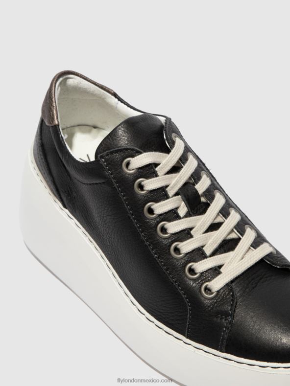 negro 2LT8B770 zapatillas con cordones dile450 brito Fly London mujer