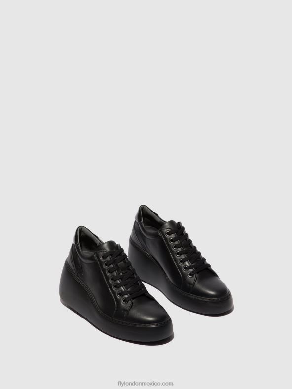 negro (suela negra) 2LT8B737 zapatillas con cordones dile450 Fly London mujer
