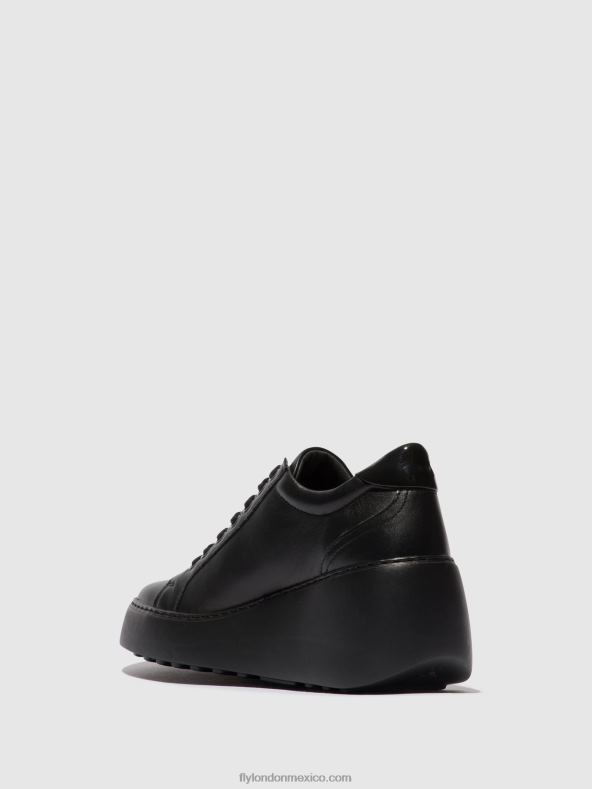 negro (suela negra) 2LT8B737 zapatillas con cordones dile450 Fly London mujer