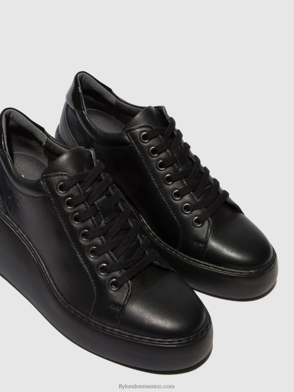 negro (suela negra) 2LT8B737 zapatillas con cordones dile450 Fly London mujer