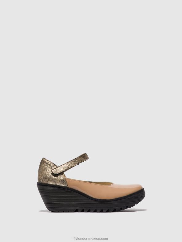 capuchino/champán 2LT8B671 zapatos merceditas yawo345 Fly London mujer