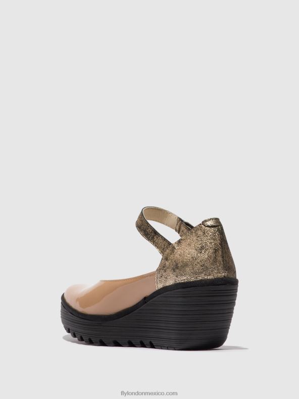 capuchino/champán 2LT8B671 zapatos merceditas yawo345 Fly London mujer