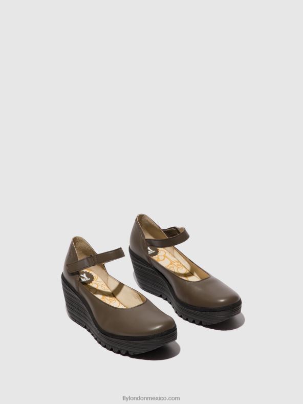 dk gris pardo 2LT8B668 zapatos merceditas yawo345 Fly London mujer
