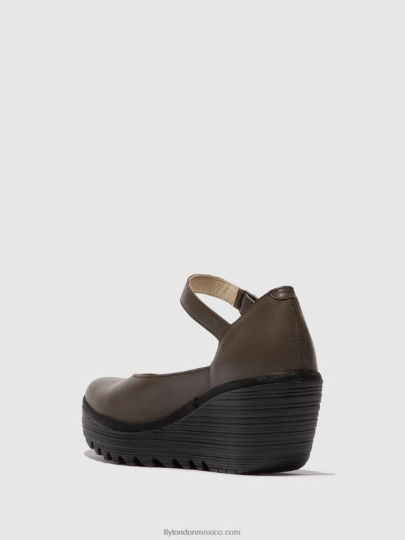 dk gris pardo 2LT8B668 zapatos merceditas yawo345 Fly London mujer