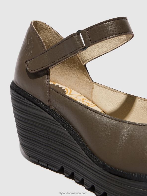 dk gris pardo 2LT8B668 zapatos merceditas yawo345 Fly London mujer