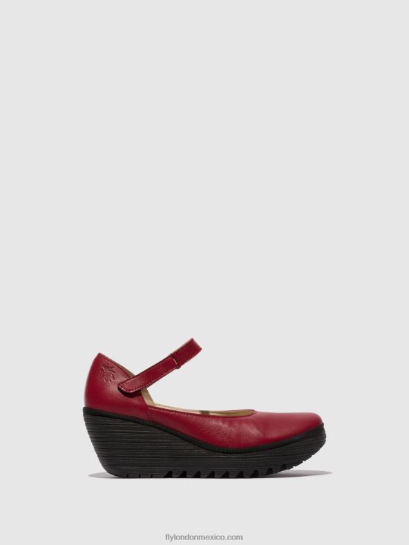rojo 2LT8B669 zapatos merceditas yawo345 Fly London mujer