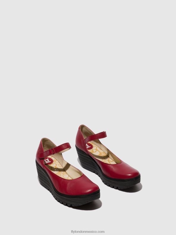 rojo 2LT8B669 zapatos merceditas yawo345 Fly London mujer