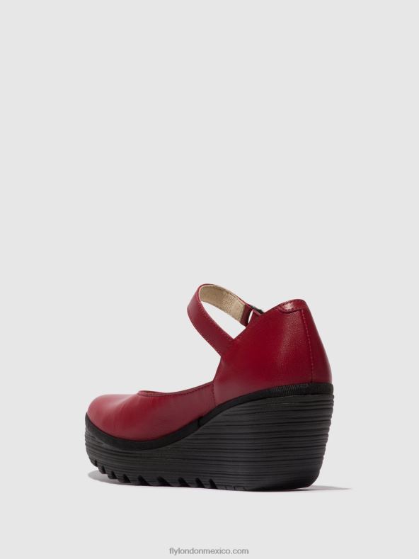 rojo 2LT8B669 zapatos merceditas yawo345 Fly London mujer