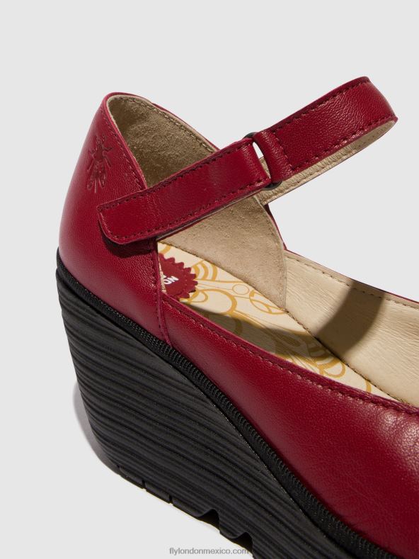 rojo 2LT8B669 zapatos merceditas yawo345 Fly London mujer