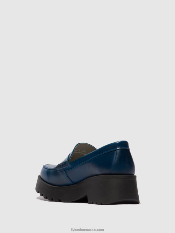 azul real 2LT8B675 mocasines zapatos maus791 Fly London mujer