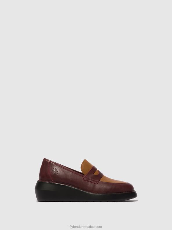 burdeos/cuoio 2LT8B677 mocasines zapatos blar513 Fly London mujer