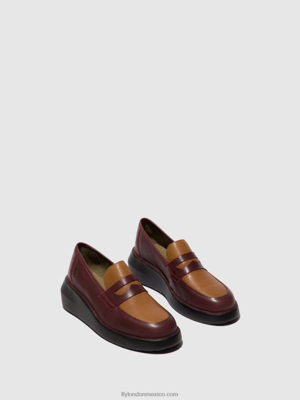 burdeos/cuoio 2LT8B677 mocasines zapatos blar513 Fly London mujer
