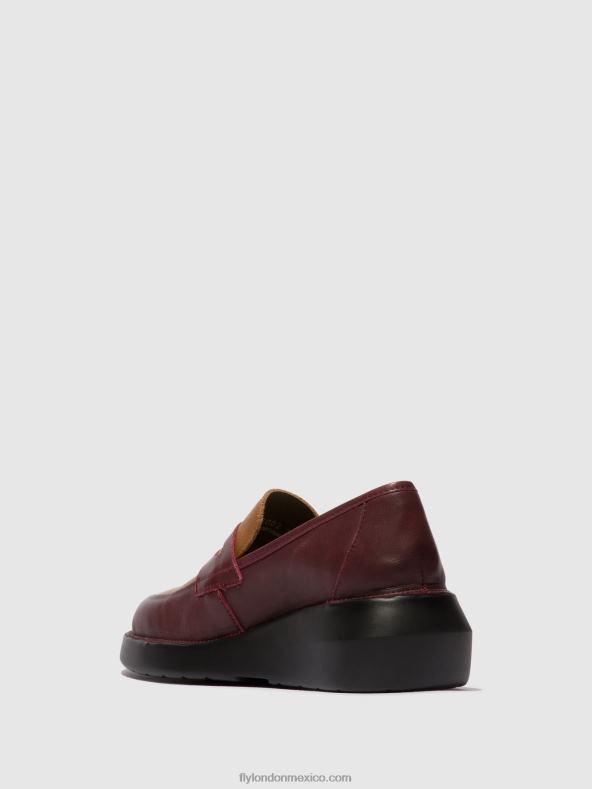 burdeos/cuoio 2LT8B677 mocasines zapatos blar513 Fly London mujer