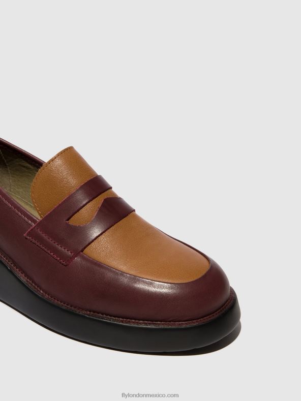 burdeos/cuoio 2LT8B677 mocasines zapatos blar513 Fly London mujer