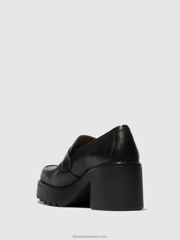 negro 2LT8B676 zapatos mocasines muly252 Fly London mujer