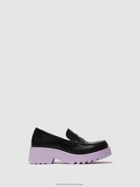 negro (suela violeta) 2LT8B651 zapatos mocasines moat948 Fly London mujer